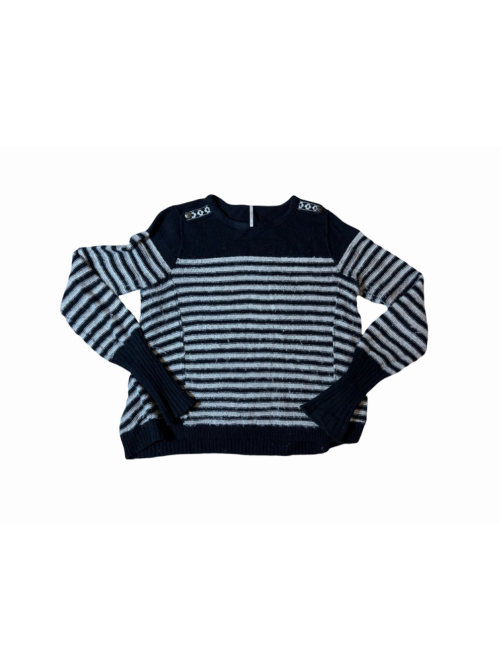 Free People Striped Angora Wool Funnel Neck Sweater Tunic M